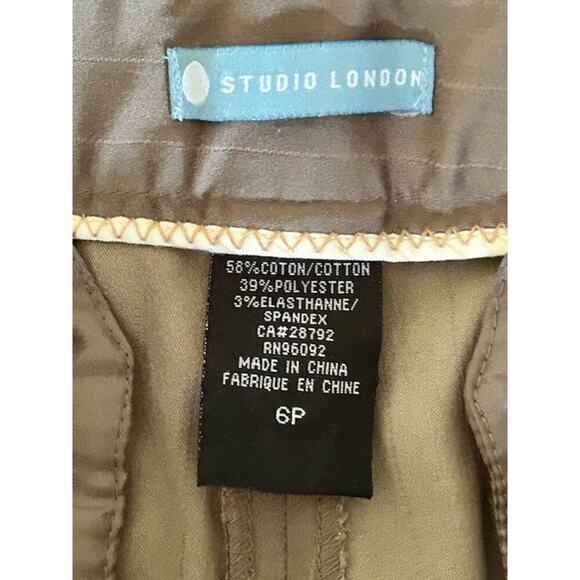 Studio London Taupe Pinstripe Bermuda Shorts – Size 6P - Picture 3 of 5